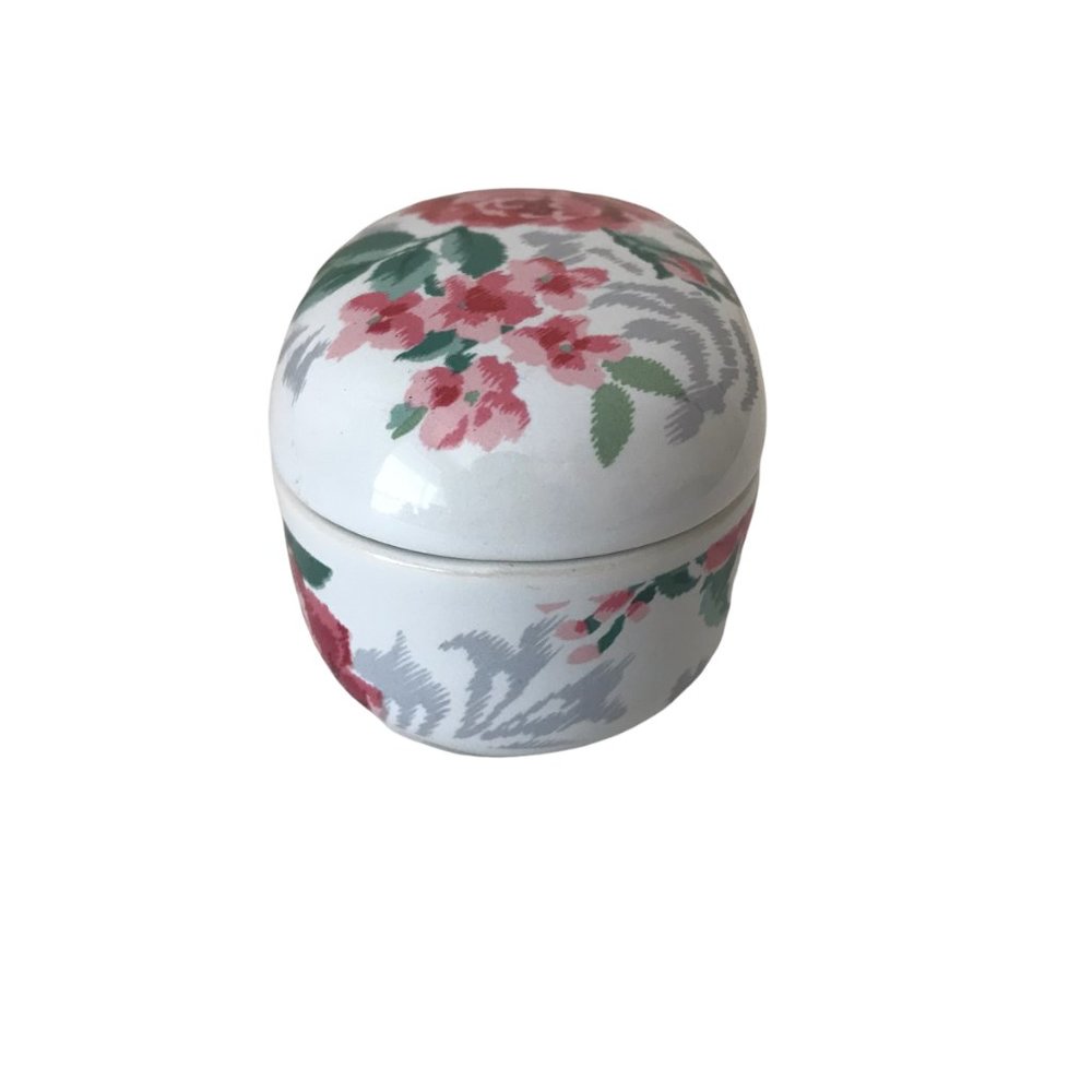 Kimiko Ikeda Japan Otagiri Miniature Porcelain Oval Trinket Box Victorian Rose - Picture 3 of 7